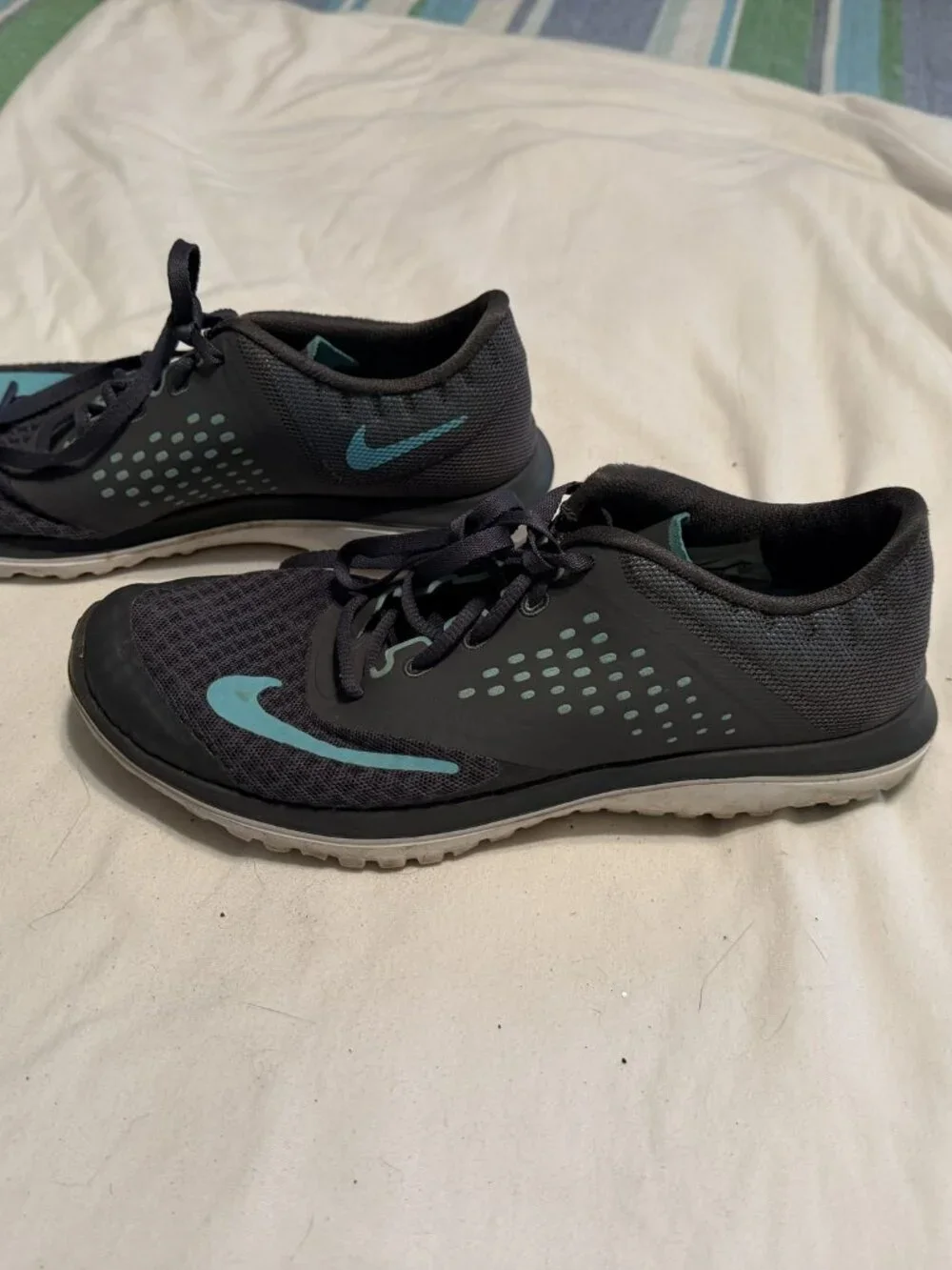 Nike FS Lite Run 2 Gray Aqua Running Shoes Women's 7